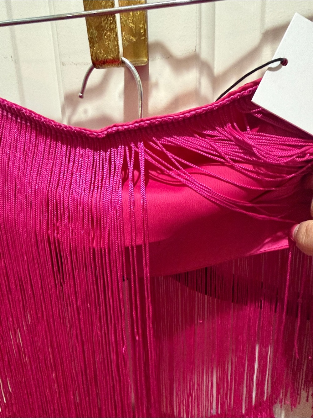 Showpo. Fuchsia Strapless 2 piece Fringe Maxi top and skirt - Picture 4 of 5